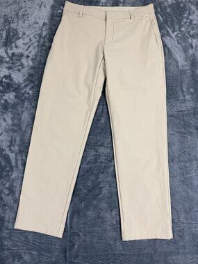 Nike Mens Beige Dri-FIT Pants 24.7 Size 32x32 Slim Fit Lightweight Casual Wear
